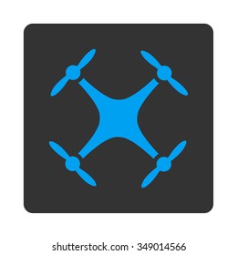 Air Drone vector icon. Style is flat rounded square button, blue and gray colors, white background.