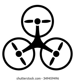 Air Drone vector icon. Style is flat symbol, black color, rounded angles, white background.