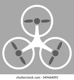 Air Drone vector icon. Style is bicolor flat symbol, dark gray and white colors, rounded angles, silver background.
