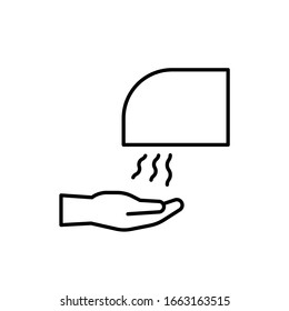 Air dryer using guide vector stroke icon sign symbol