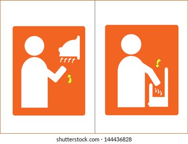 Air Dryer Vector Symbol for Washrooms  (2 editable images)