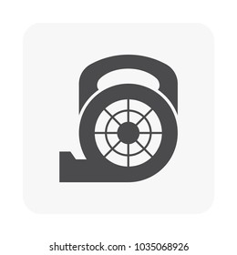 Air duct cleaning equipment or wind blower to remove dust or mold inside, Result in good airflow and system efficiency and good breathing with healthy lung, Vector illustration icon design 64x64 pixel
