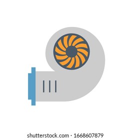 Air Duct Cleaning Equipment Or Wind Blower To Remove Dust Or Mold Inside, Result In Good Airflow And System Efficiency And Good Breathing With Healthy Lung, Vector Illustration Icon Design.