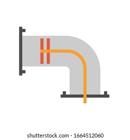 Air duct cleaning icon with brush cleaner tool to remove dust or mold inside, Result in good airflow and system efficiency and good breathing with healthy lungs, Vector illustration design icon.