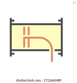 Air Duct Cleaning Icon With Brush Cleaner Tool To Remove Dust Or Mold Inside, Result In Good Airflow And System Efficiency And Good Breathing With Healthy Lungs, Vector Icon Design 64x64 Pixel.