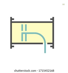 Air Duct Cleaning Icon With Brush Cleaner Tool To Remove Dust Or Mold Inside, Result In Good Airflow And System Efficiency And Good Breathing With Healthy Lungs, Vector Icon Design 64x64 Pixel.