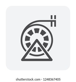 Air duct cleaning tool or cleaner brush tool to remove dust or mold inside, Result in good airflow and system efficiency and good breathing with healthy lungs, Vector illustration design icon.