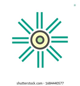 Air duct cleaning tool or cleaner brush tool to remove dust or mold inside, Result in good airflow and system efficiency and good breathing with healthy lungs, Vector icon design 64x64 pixel.