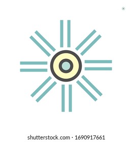 Air duct cleaning tool or cleaner brush tool to remove dust or mold inside, Result in good airflow and system efficiency and good breathing with healthy lungs, Vector icon design 64x64 pixel.