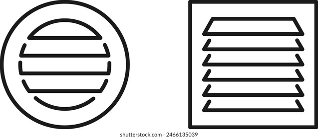 Luftkanal-Abgassammler. Symbol für Lüftungsabdeckung.