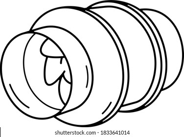 Autor del ventilador del conducto del aire. Ilustración del contorno del vector. 