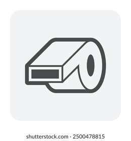 Icono de Vector del ventilador del conducto de aire. Ventilador eléctrico en chapa de acero galvanizado cuadrado para conductos mediante instalación en techo para distribuir el suministro de aire frío caliente en climatización o aire acondicionado, sistema de ventilación.