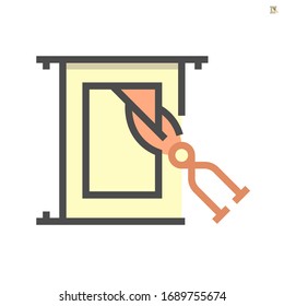 Air duct pipe and cleaning work icon, 64x64 perfect pixel and editable stroke.