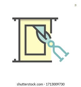 Air duct pipe and cleaning work icon, 64x64 perfect pixel and editable stroke .