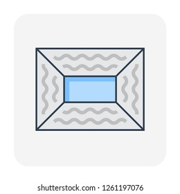 Air duct pipe dirty condition icon, editable stroke.
