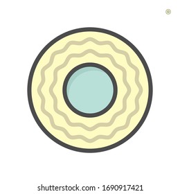 Icono de estado sucio de la tubería de aire, píxel perfecto 64x64 y trazo editable.