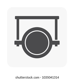 Air duct pipe is a unit part in air conditioning HVAC system used as a path for transfer cool air around building, That is process of removing heat and moisture from interior, Vector illustration icon