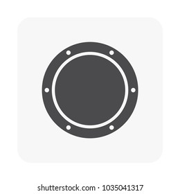 Air duct pipe is a unit part in air conditioning HVAC system used as a path for transfer cool air around building, That is process of removing heat and moisture from interior, Vector illustration icon
