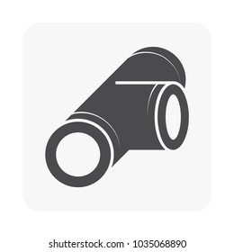 Air duct pipe is a unit part in air conditioning HVAC system used as a path for transfer cool air around building, That is process of removing heat and moisture from interior, Vector illustration icon