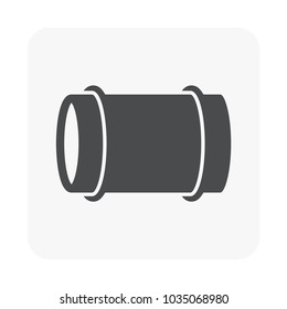 Air duct pipe is a unit part in air conditioning HVAC system used as a path for transfer cool air around building, That is process of removing heat and moisture from interior, Vector illustration icon