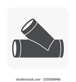 Air duct pipe is a unit part in air conditioning HVAC system used as a path for transfer cool air around building, That is process of removing heat and moisture from interior, Vector illustration icon