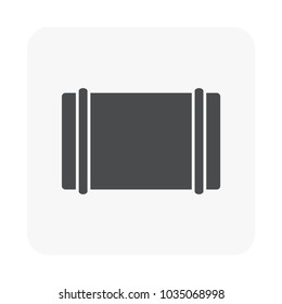 Air duct pipe is a unit part in air conditioning HVAC system used as a path for transfer cool air around building, That is process of removing heat and moisture from interior, Vector illustration icon