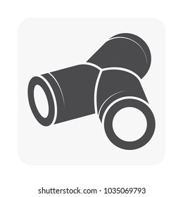 Air duct pipe is a unit part in air conditioning HVAC system used as a path for transfer cool air around building, That is process of removing heat and moisture from interior, Vector illustration icon
