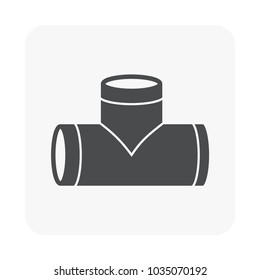 Air duct pipe is a unit part in air conditioning HVAC system used as a path for transfer cool air around building, That is process of removing heat and moisture from interior, Vector illustration icon