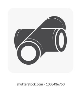 Air duct pipe is a unit part in air conditioning HVAC system used as a path for transfer cool air around building, That is process of removing heat and moisture from interior, Vector illustration icon