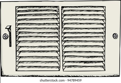 Air duct register cover for vent illustration over white