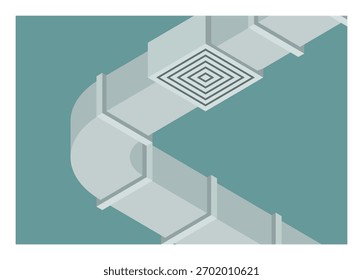 Air duct. Simple flat illustration in isometric view.
