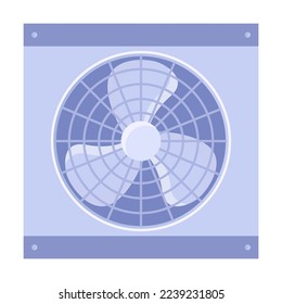 Air duct system. Vector illustration of outdoor air conditioner unit. Cartoon duct work for air conditioning, cooling and cleaning isolated on white. Ventilation concept