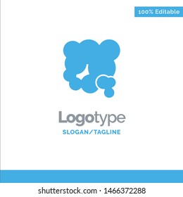Air, Dust, Environment, Pm2, Pollution Blue Solid Logo Template. Place for Tagline. Vector Icon Template background