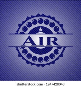 Air emblem with jean background