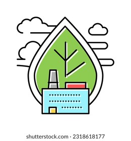 air emissions and ambient air quality color icon vector. air emissions and ambient air quality sign. isolated symbol illustration