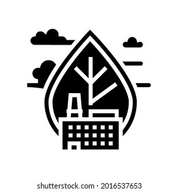 air emissions and ambient air quality glyph icon vector. air emissions and ambient air quality sign. isolated contour symbol black illustration