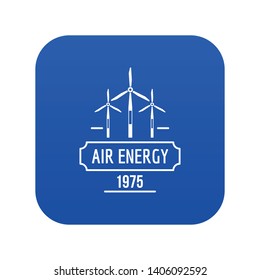 Air energy icon blue vector isolated on white background