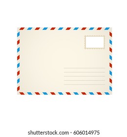 Air envelope of the letter. Realistic vector illustration. mock-up empty envelope for your projects