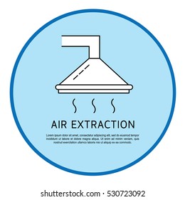 Air extraction vector icon isolated on background. Air extraction logo on blue background. Vector illustration.