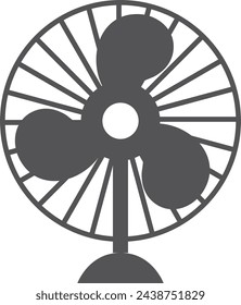 Air fan black icon. Room cooler device