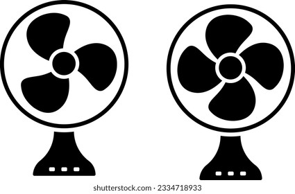 Air Fan Vektorsymbol-Set. Lüfterpropeller-Symbol
