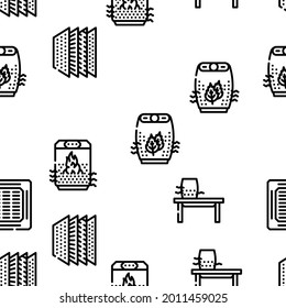 Air Filter Accessory Vector Seamless Pattern Thin Line Illustration