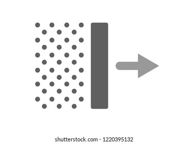 air filter with bacteria and dust vector icon