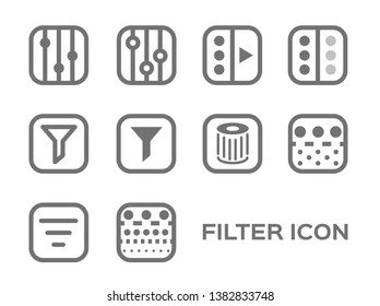 air filter with bacteria and dust vector icon