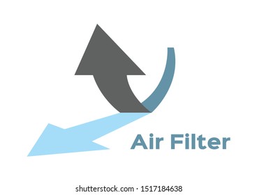 air filter with bacteria and dust vector icon