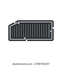 air filter black line icon. Vector isolated element.Editable stroke