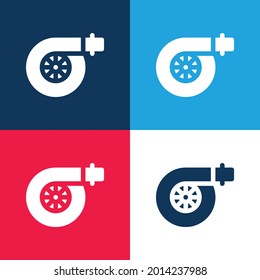 Air Filter blue and red four color minimal icon set
