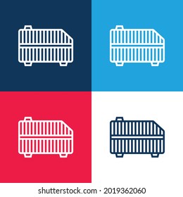 Air Filter blue and red four color minimal icon set