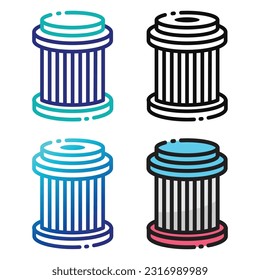 Air filter car icon design in four variation color
