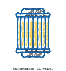 air filter car mechanic doodle icon sketch vector. air filter car mechanic sign. isolated symbol illustration